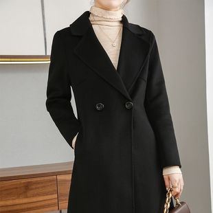 Autumn and Winter New Dragon and Phoenix Wool Coat Women's Mid-length Over-the-knee Loose Slimming High-end Popular Wool Coat for Women