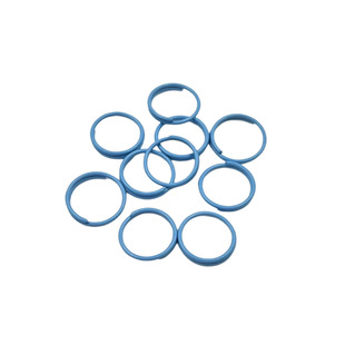 Color candy color paint double ring iron opening ring DIY key ring jewelry bell pendant accessories