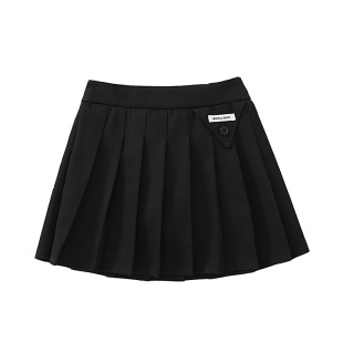 Girls Short Skirt Black JK Pleated Skirt Girls Primary School Children Spring and Autumn Skirt 2024 Autumn Dress