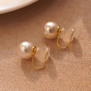 No Ear Holes Ear Clips Niche Simple Temperament Pearl Ear Clips Earrings Super Fairy Fashion New Ear Studs Mosquito Incense Plate Earrings