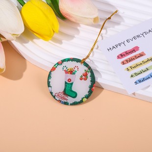 Amazon cross-border creative flat acrylic Christmas decoration Christmas tree pendant