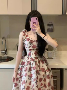Summer New Arrival Slip Skirt Pure Desire Floral dress Age-reducing Slimming 2024 Fashion Joker First Love Skirt for Women