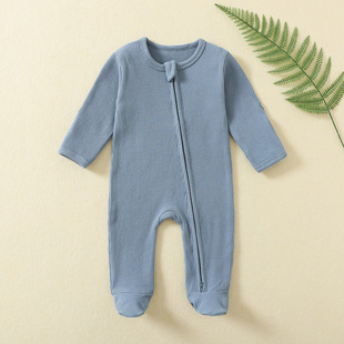 Baby Jumpsuit Autumn and Winter Baby Crawling Suit Long-Sleeved Zipper Newborn Clothes Bag Fart Clothes Baby Rompers