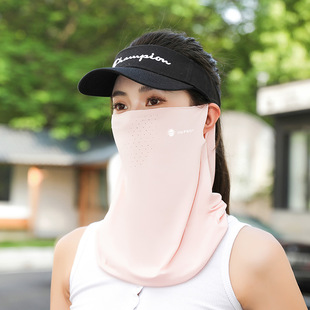 Ice Silk Sunscreen Mask for Men and Women Full Face UV Protection Riding Hat Neck Cover Neck Mask Veil Driving Face Cover