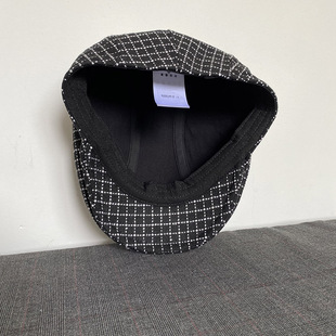 Peaked cap black plaid casual hat men's forward hat youth unisex beret Amazon AliExpress