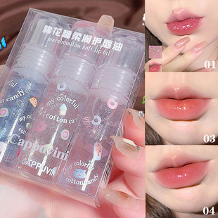 Cappuvini Cotton Candy Блеск для губ Бальзам для губ Стекло Прозрачный Lip Oil Увлажняющий блеск для губ Глазурь для губ Губная помада