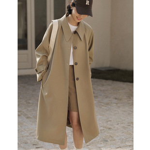 Windbreaker Women's 2024 New Spring and Autumn British Style Design High-grade Loose Casual Mid-length Autumn Jacket