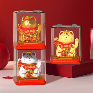 New solar lucky cat car accessories office desktop home shop opening ornaments car ornaments