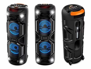 BK-1218 Двойной 8-дюймовый Bluetooth-динамик Уличный большой громкости Тяжелый сабвуфер Домашний квадратный танцевальный звук с микрофоном