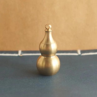 Pure brass glazed gourd corrosion lettering gourd five emperor money up and down opening pure copper brass ornaments pendant wholesale