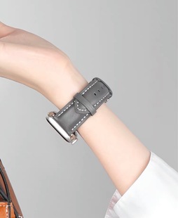 Suitable for Apple iwatch1-7 generation new first layer calf leather simple large quantity Cong