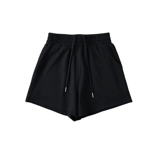 High Weight Double-Sided Foundation Shorts Women's Summer 2024 Elastic High Waist Sports Shorts Loose Casual Wide-Leg Pants
