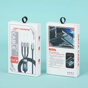 Высококачественный 100W супер-быстрая зарядка удлиняет кабель для передачи данных «три в одном»