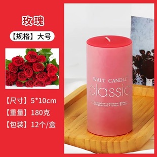 Colorful cylindrical aromatherapy candle household emergency smoke-free candle birthday wedding church Hotel decorative candle wholesale