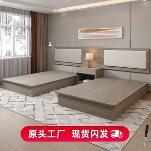 Hotel Furniture Standard Room Full Bed Hotel Special Bed Standard Room Double Bed Homestay Double Queen Bed Simple Modern