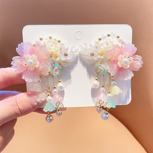 Children's Antique Hanfu Hairpin Hair Accessories Cute Head Flower Tassel Hairpin Hairpin Girl's Sweet Headwear Girl's Ancient Dress