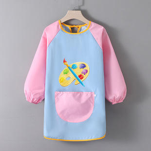 Fall/Winter CUHK Children's Waterproof Mask Studio Art Painting Printing Apron Kindergarten School Eating Anti-Dressing
