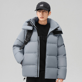 Down Jacket Men's Winter New 90 White Duck Down Hooded Windproof Warm Jacket Couple's Fashionable All-match Top Trendy