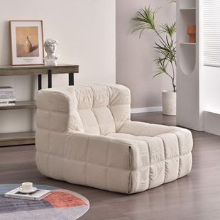 Waffle Ludao Lazy Sofa Light Luxury Simple Small Apartment Balcony Cyber Celebrity Corduroy Cream Sleeping Recliner