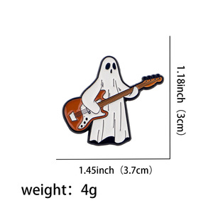 Halloween Guitar Ghost Brooch Badge Costume Backpack Accessories Accessories Pin Cross Border Hot Alloy Badge New