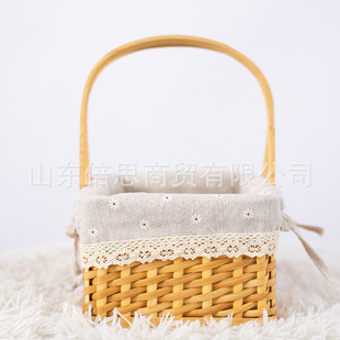 Factory wholesale woven basket egg basket moon basket gift blue Xi shop packaging basket flower basket flower arrangement basket