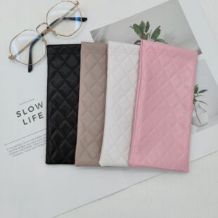 Simple Solid Color Portable Leather Glasses Bag Protective Cover Sun Bullet Glasses Storage Bag Student Glasses Bag