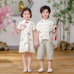 Костюм для мальчиков Hanfu 2025 Новый ребенок средней и средней школы Guoxue Tang костюм высокого класса платье для детей