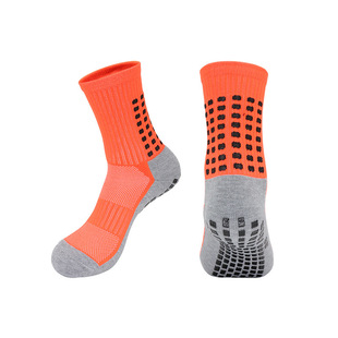 Mid-Tube Glue Anti-Slip Football Socks Polka Dot Decoration Adult and Children Sports Socks Towel Bottom Shock Absorption Wholesale