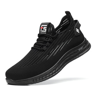 Summer New Flying Weaving Casual Shoes Men's Korean Style Trendy Shoes Fashionable sneaker Light Running Men's Shoes Mesh Non-Slip