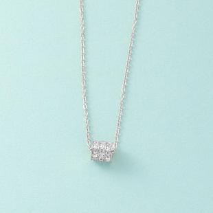 Cross-border Hot-selling Titanium Steel Fade-free Simple Niche Full Diamond High-grade Small Man Waist Pendant Necklace Three-layer Diamond Clavicle Chain