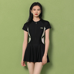 Sports One-piece Swimsuit Women's Summer Conservative Meat-covered Swimsuit Skirt Women's Swimsuit 2023 New Cross-border Wholesale
