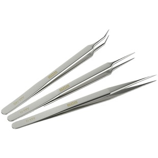 Anlixin High Precision Photograph Stainless Steel Elbow Special Pointed Long Tweezers Clip Manicure Eyelash Fine Clip