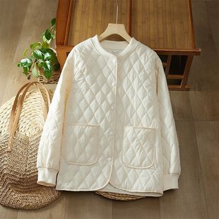 Warm and Cold-Resistant Cotton Coat, Winter Cotton Coat, Casual Quilted Light Cotton Jacket 2024 Loose New Short Pure Color Jacket