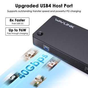 WAVLINK Dual Monitor USB4 Base 96w Laptop Charging Hub Docking Station UTD22