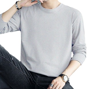 Autumn New Youth Korean Autumn Clothes Men's Fashion All-match T-shirt Top Cross-border Supply