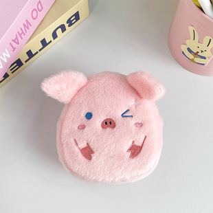 Cute Bear Chick Animal Series Plush Coin Purse Earphone Set Coin Lipstick Data Cable Bag Hanging Ornaments Wholesale