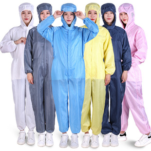 Anti-static work clothes manufacturers hooded one-piece three-piece work clothes food electronic workshop dust-free clean clothes