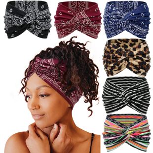 European and American New Style Super Wide Women's Hair Band Stretch Cross Hair Band Hair Accessories Yoga Running Sports Stretch Headband Hair Accessories