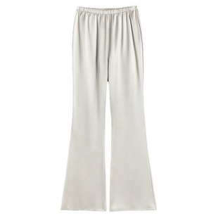 2024 summer new commuter style satin ice silk micro-pants high waist wide leg casual pants thin floor pants women