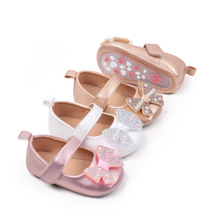 Spring and summer baby princess shoes new baby shoes 0-1 year old baby shoes bow children's shoes rubber sole toddler shoes