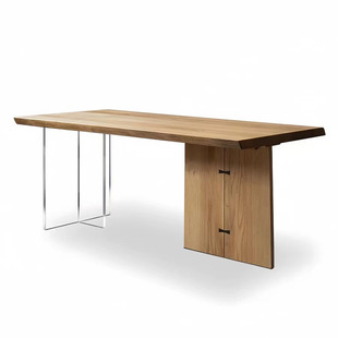 Quiet Wind Wood Table and Chair Combination Office Home Suspension Dining Table All Solid Wood Workbench Large Board Table Solid Wood Dining Table