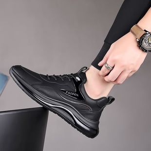 Men's Shoes Black sneaker 2024 Autumn and Winter New All-match Trendy Casual fleece-lined Running Shoes Shock Absorbing Running Shoes for Men