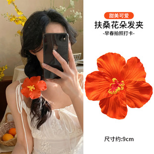 Island Iraqi Hiusang Flower Hairpin Female Atmosphere Feeling Film Mirror Side Clip Holiday Style Egg Flower Hair Accessories