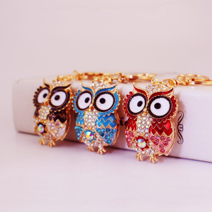 Cross-border e-commerce cute big belly owl animal keychain accessories key chain bag hanging buckle jewelry 1384
