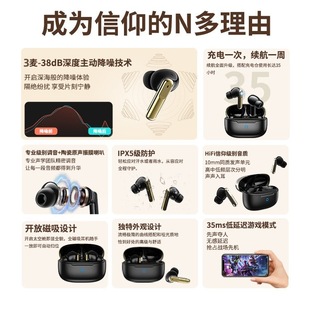 New ANC ENC double-fed hybrid-fed noise-canceling headset cross-border active noise-canceling bluetooth headset WTS bluetooth headset