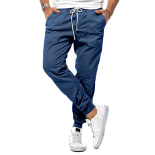 2024 Cross-border Foreign Trade Men's Spring and Summer New Classic Drawstring Woven Casual Sports Workwear Trousers plus size Men's Wear