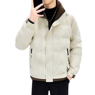 Vertical Collar Stitching Down Jacket Men's 2024 Winter New Fashionable Handsome Lightweight Thickened Jacket high quality Men's Wear