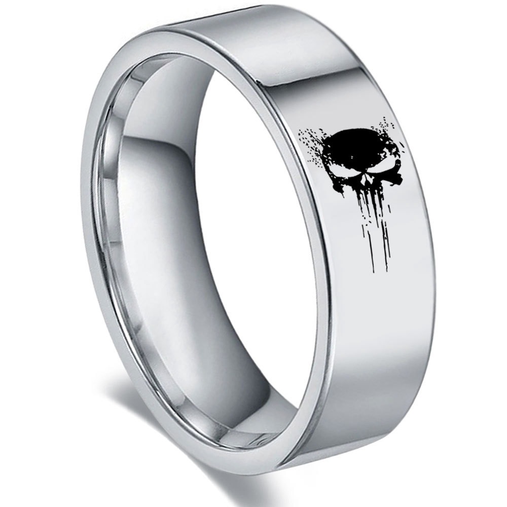 Cross-border European and American hot selling skull skull blood stainless steel ring vintage punk titanium steel jewelry