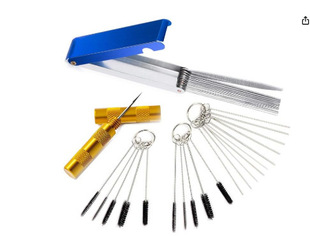 Carburetor jet cleaning brush 10 cleaning needles 5 nylon brushes tool brush kit spray gun brush