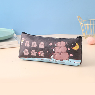 Cartoon Card Pibala Pencil Case PU Single Layer Stationery Bag Storage Bag Cosmetic Bag Children Student Cute Stationery Box